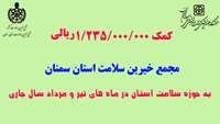 کمک یک میلیارد و دویست و سی و پنج میلیون ریالی مجمع خیرین سلامت استان سمنان به حوزه سلامت در 2 ماه اخیر