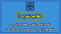 اطلاعیه شماره 11 ستاد سازماندهی پیشگیری و مقابله با کرونا ویروس دانشگاه علوم پزشکی و خدمات بهداشتی درمانی استان سمنان