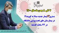   14 بیمار جدید مبتلا به کووید-۱۹ در ۲۴ ساعت گذشته در بیمارستان های تحت پوشش دانشگاه بستری شدند.