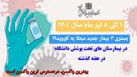 بستری ۳ بیمار جدید مبتلا به کووید19 در هفته اخیر در بیمارستان های تحت پوشش این دانشگاه 