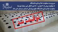بیش از 2 هزار و 500 لیتر الکل غیر مجاز توسط معاونت غذا و دارو دانشگاه علوم پزشکی استان سمنان توقیف شد