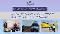 کاهش 28/5 درصد فوتی های ناشی از حوادث ترافیکی در 11 روز نخست طرح نوروزی 1403 نسبت به مدت زمان مشابه سال قبل