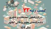 کسب رتبه 23 توسط دانشگاه علوم پزشکی استان سمنان در ارزشیابی تحقیقات و فناوری دانشگاه های علوم پزشکی کشور در سال 1402
