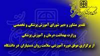 تقدیر مشاور و دبیر شورای آموزش پزشکی و تخصصی وزارت بهداشت از برگزاری موفق دوره آموزشی سلامت روان دستیاران در دانشگاه