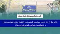 دکتر علی رشیدی پور از ارائه بیش از ۱۵۰۰ خدمت درمانی در شیفت شب کلینیک برادران رضایی دامغان در نخستین ماه فعالیت شبانه‌روزی این مرکز خبر داد   