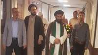 تبریک عید غدیرخم و اهداء هدیه به بیماران و پرسنل بیمارستان معتمدی توسط امام جمعه گرمسار