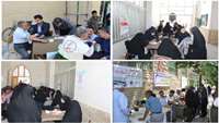 برپایی ایستگاه های اطلاع رسانی و کنترل فشارخون در مسیر راهپیمایی روز جهانی قدس شهرستان دامغان