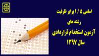 اسامی 5 / 1 برابر ظرفیت رشته های آزمون استخدام قراردادی سال 1397 