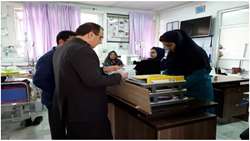 بازدید دکتر منتظری و کارشناسان نظارت بر درمان از بیمارستان 15 خرداد شهرستان مهدیشهر