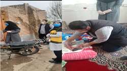 حضور تیم مراقبتی مرکز ده سلطان در طرح شهيد حاج قاسم سليماني درب منزل نوزاد تازه متولد شده