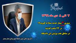 3 بیمار جدید مبتلا به کووید۱۹ در ۲۴ ساعت گذشته در بیمارستان های تحت پوشش دانشگاه بستری شدند