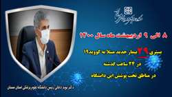   بستری 29 بیمار جدید مبتلا به کووید۱۹ در ۲۴ ساعت گذشته در بیمارستان های تحت پوشش دانشگاه