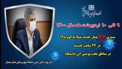   بستری 27 بیمار جدید مبتلا به کووید۱۹ در ۲۴ ساعت گذشته در بیمارستان های تحت پوشش دانشگاه