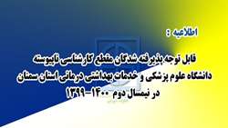 قابل توجه پذیرفته شدگان مقطع کارشناسی ناپیوسته ( نیمسال دوم 1399-1400)