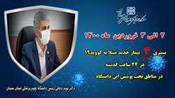 4  بیمار جدید مبتلا به کووید۱۹ در ۲۴ ساعت گذشته در بیمارستان های تحت پوشش دانشگاه بستری شدند