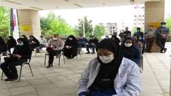 برگزاری مراسم پرفیض زیارت عاشورا با رعایت پروتکل های بهداشتی در مرکز آموزشی پژوهشی و درمانی کوثر