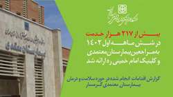 ارائه بیش از 217 هزار خدمت توسط حوزه درمان شهرستان گرمسار در 6 ماه نخست سال 1402