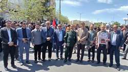 طنین فریاد مرگ بر اسرائیل توسط خانواده بزرگ دانشگاه علوم پزشکی استان سمنان در راهپیمایی روز جهانی قدس شریف 