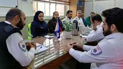 جلسه هم اندیشی رئیس اورژانس پیش بیمارستانی و مدیریت حوادث دانشگاه با مسئولان پایگاه های اورژانس پیش بیمارستانی شهرستان سمنان