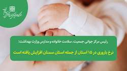 رئیس مرکز جوانی جمعیت وزارت بهداشت از افزایش نرخ باروری در استان سمنان خبر داد