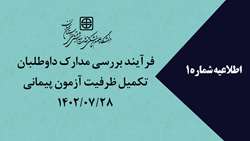 فرآیند بررسی مدارک داوطلبین تکمیل ظرفیت آزمون پیمانی 1402/07/28