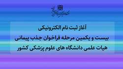 آغاز ثبت نام الکترونیکی بیست و یکمین مرحله فراخوان جذب پیمانی هیات علمی دانشگاه های علوم پزشکی کشور