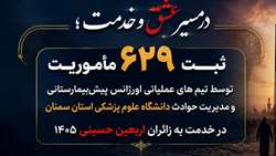 ثبت ۶۲۹ مأموریت اورژانس دانشگاه علوم پزشکی استان سمنان در خدمت‌رسانی به زائران اربعین حسینی