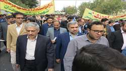 شرکت رئیس، مدیران، اساتید، کارکنان و دانشجویان دانشگاه علوم پزشکی استان سمنان در راهپیمایی 13آبان