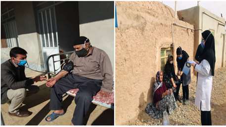  ویزیت و انجام مراقبت در منزل توسط تیم مراقبتی در کهن آباد شهرستان آرادان